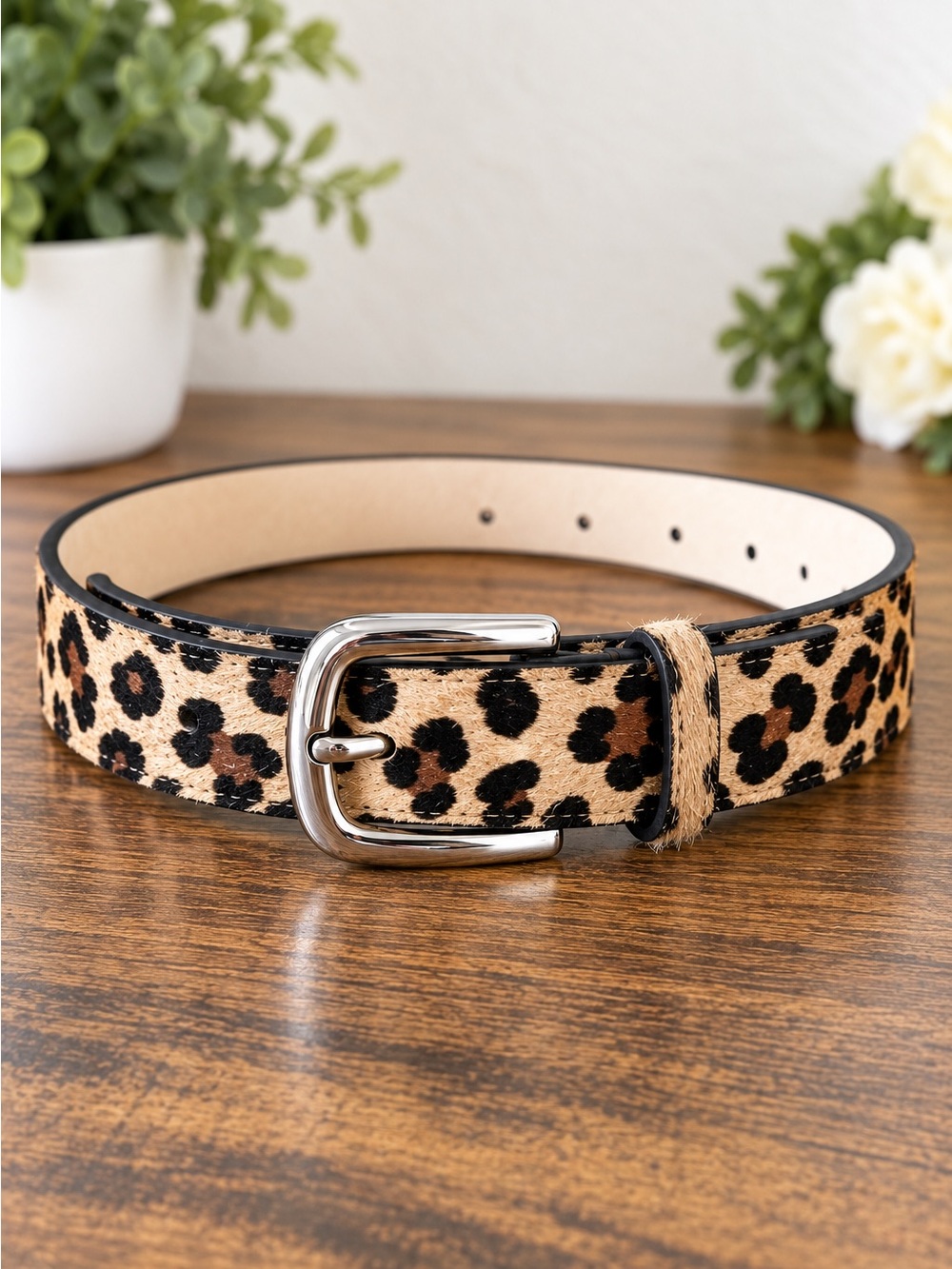 Wild Fable • NWT Leopard Print Hair-On-Hide Belt Size Small